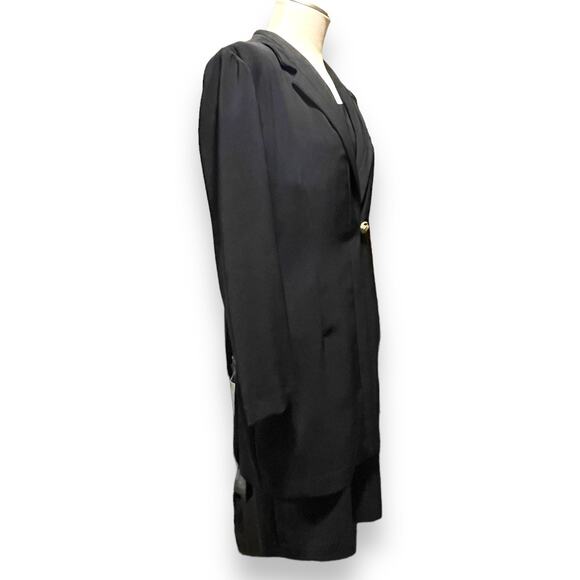 Virgo Dress with attached Notched Lapel Jacket Black 14 - Picture 4 of 6